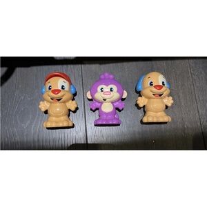 Fisher Price Laugh & Learn Puppy & Purple Monkey Red Hat Rattles- Mattel